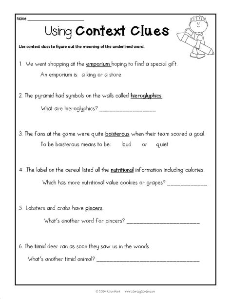 tpt context clues|free context clues worksheets.